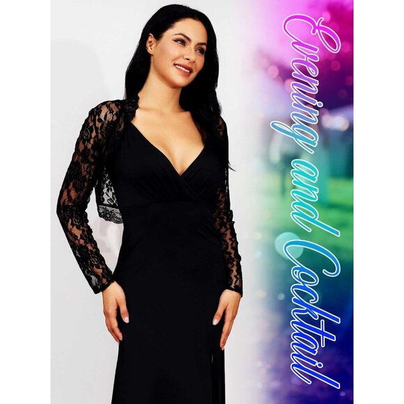 Lace Shrug Womens Bolero Jacket for Evening Weddings Bridesmaids Small main image 6